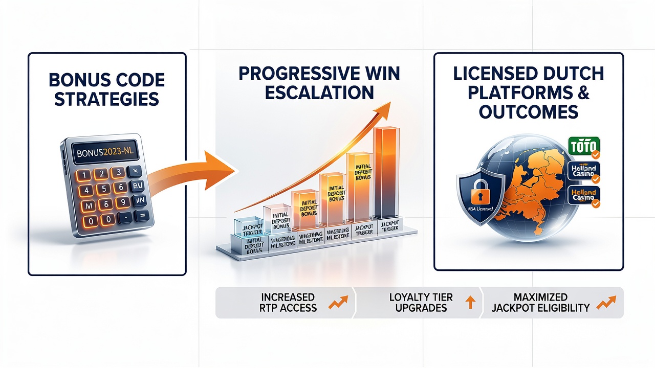 Diagram van bonuscode activering en jackpotgroei op mobiele Nederlandse casino interfaces