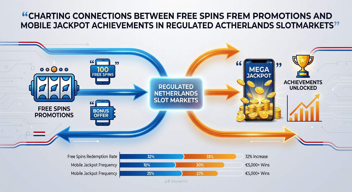 Illustratie van mobiele slotinterfaces met gratis spins en jackpot indicators in de Nederlandse markt