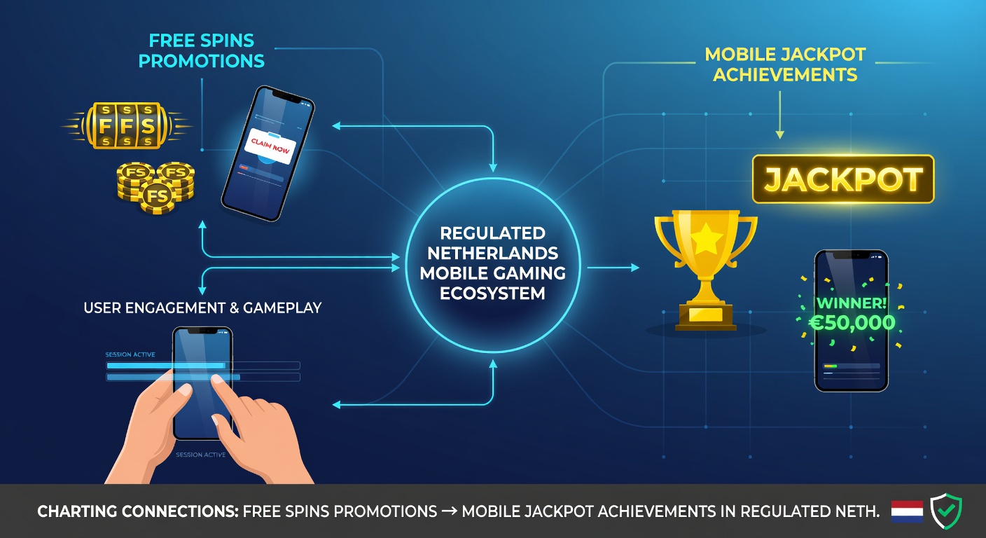 Grafiek die trends toont tussen gratis spins gebruik en mobiele jackpot uitbetalingen in Nederland