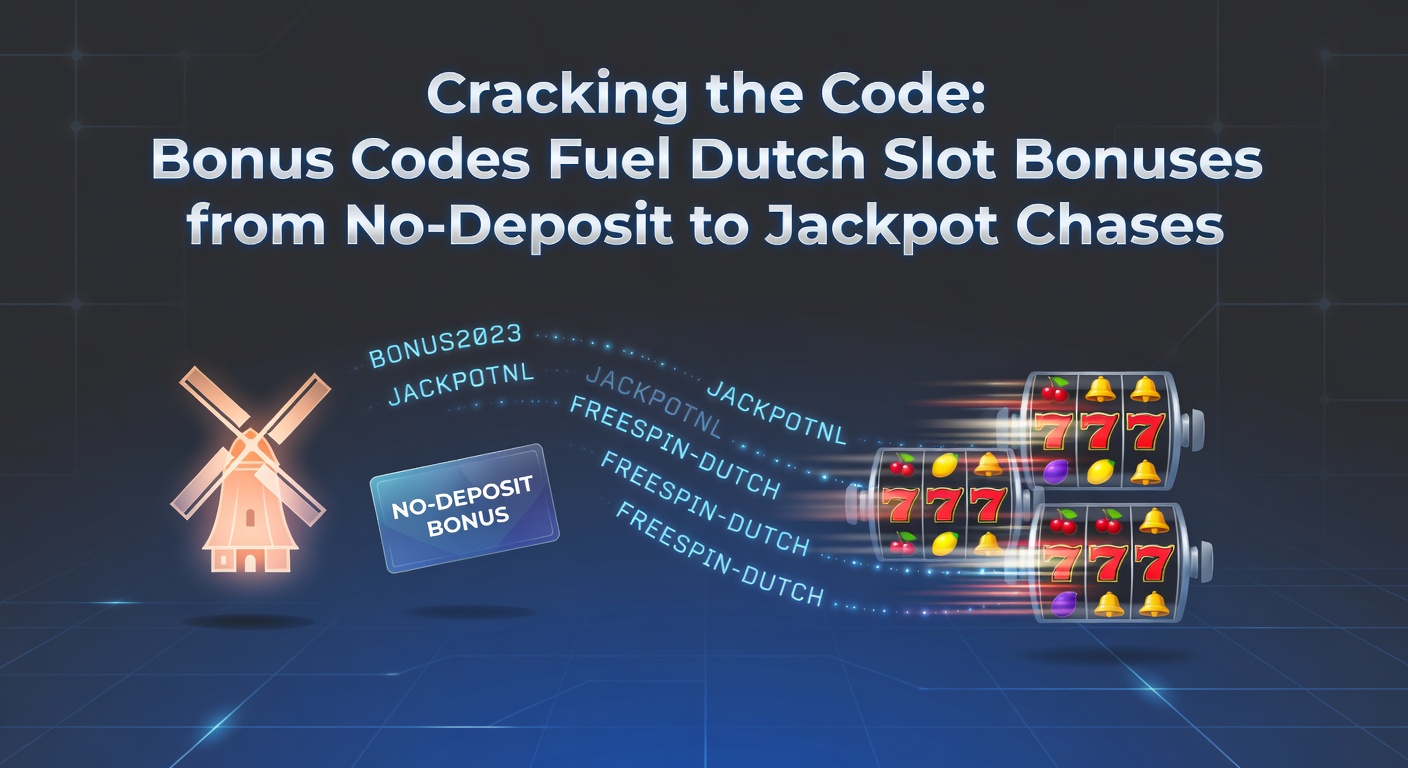 Grafische weergave van een bonuscode die een slotmachine activeert met free spins en jackpot-symbolen in Nederlandse casino-omgeving