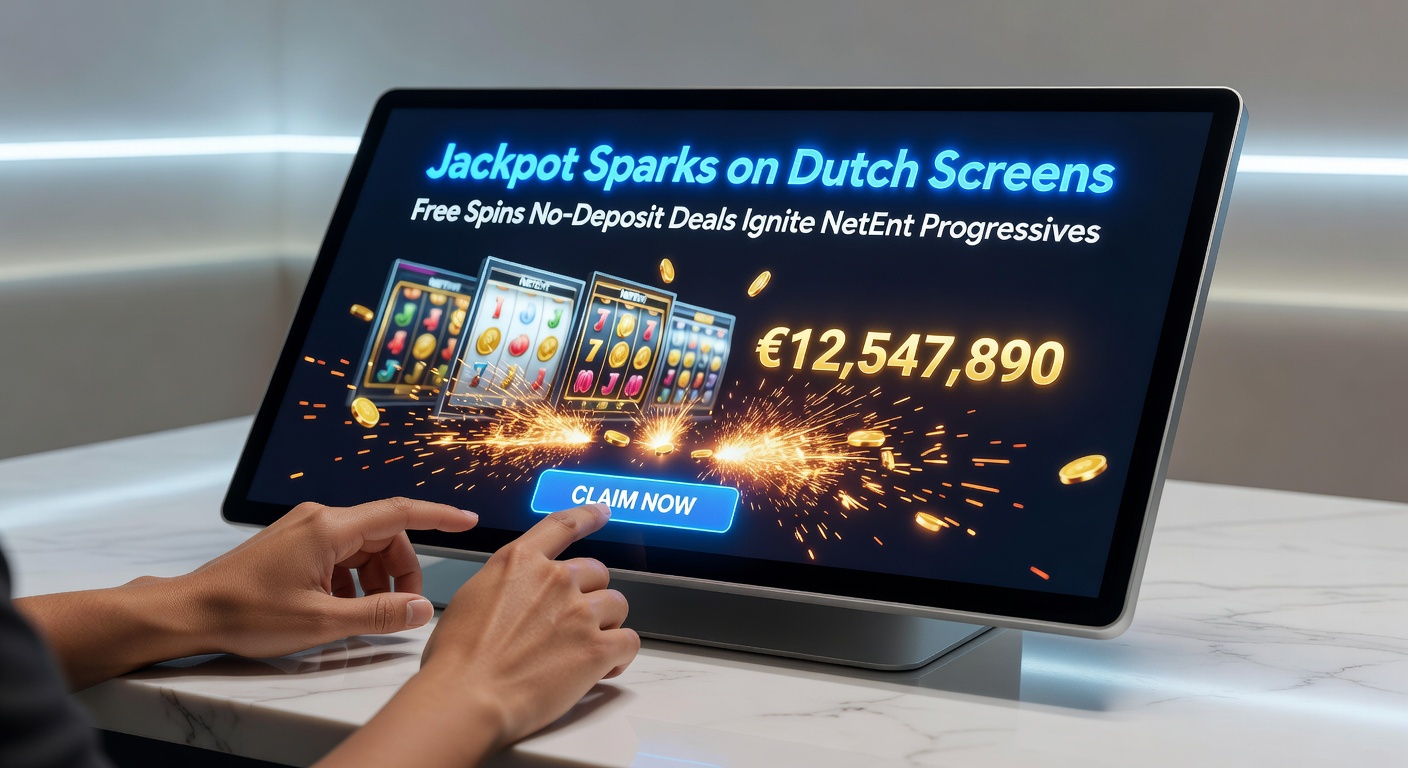 Dynamische free spins actie op een NetEnt progressief slot met jackpot-meter in opbouw op een Nederlands casino platform