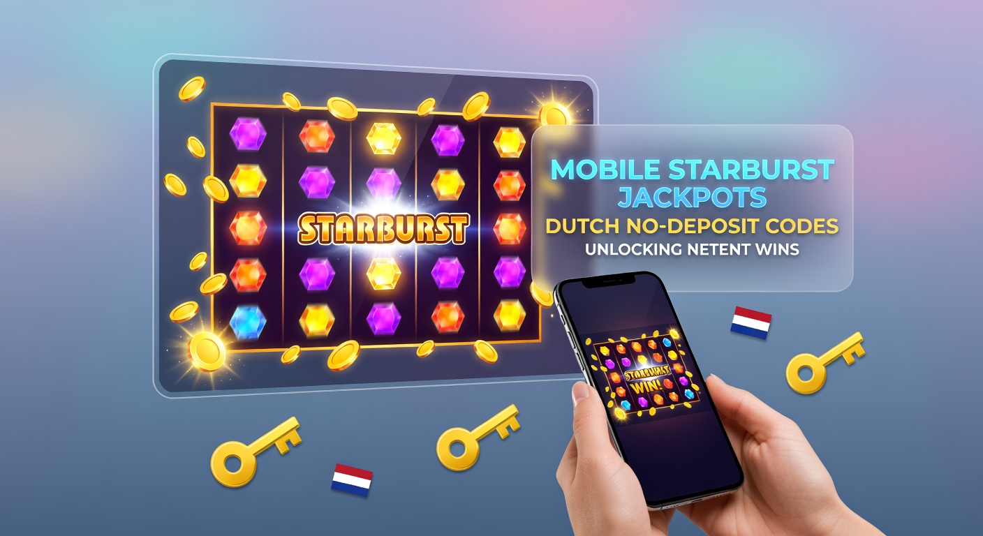 Voorbeeld van een Nederlandse no-deposit bonuscode voor Starburst jackpots op een casino-app, met actieve jackpot-teller