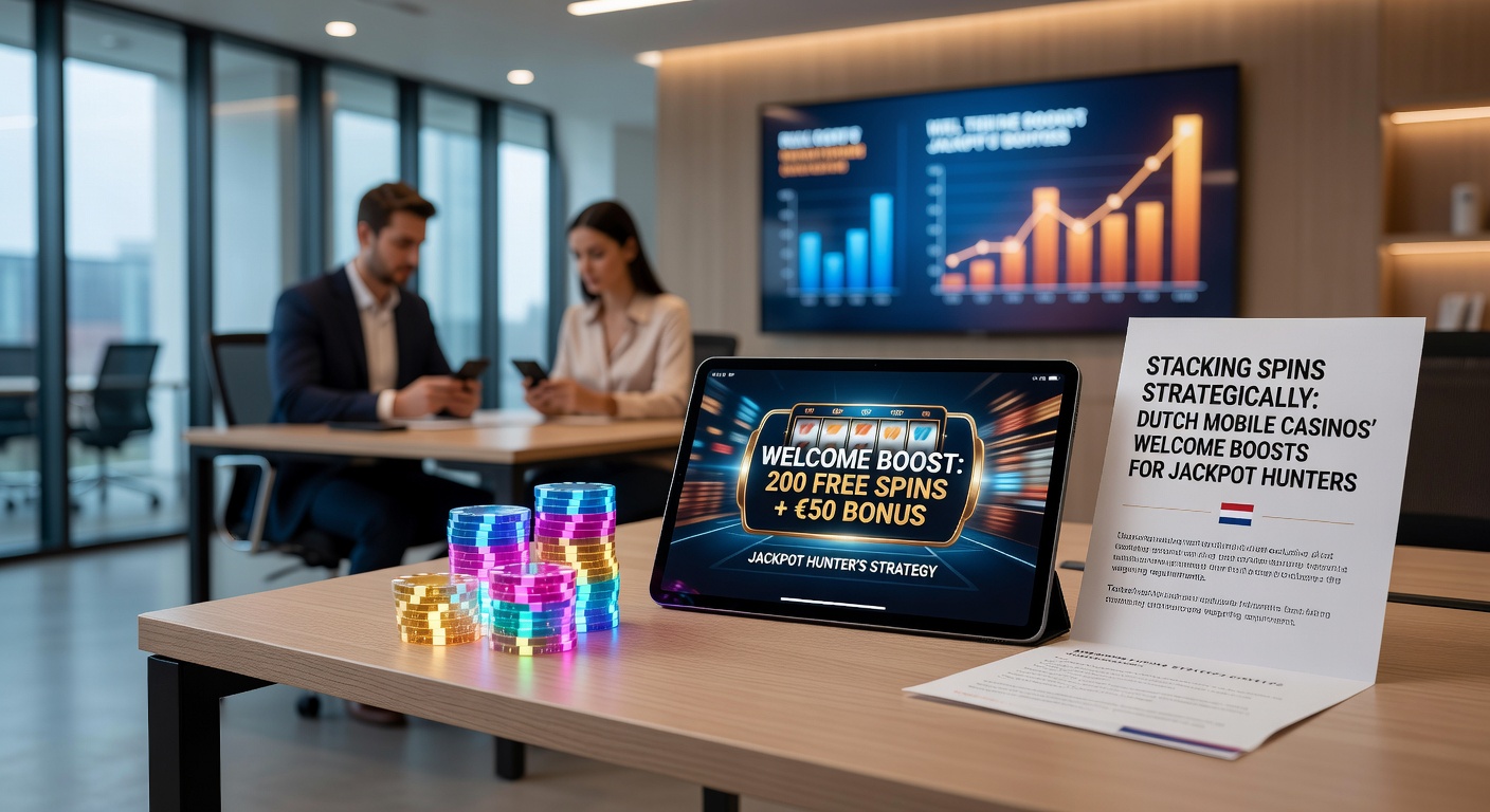 Grafiek van gestapelde spins progressie in een mobiel casino dashboard met jackpot iconen